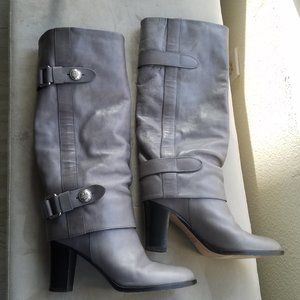 Coach boots - grey / gray with buckles